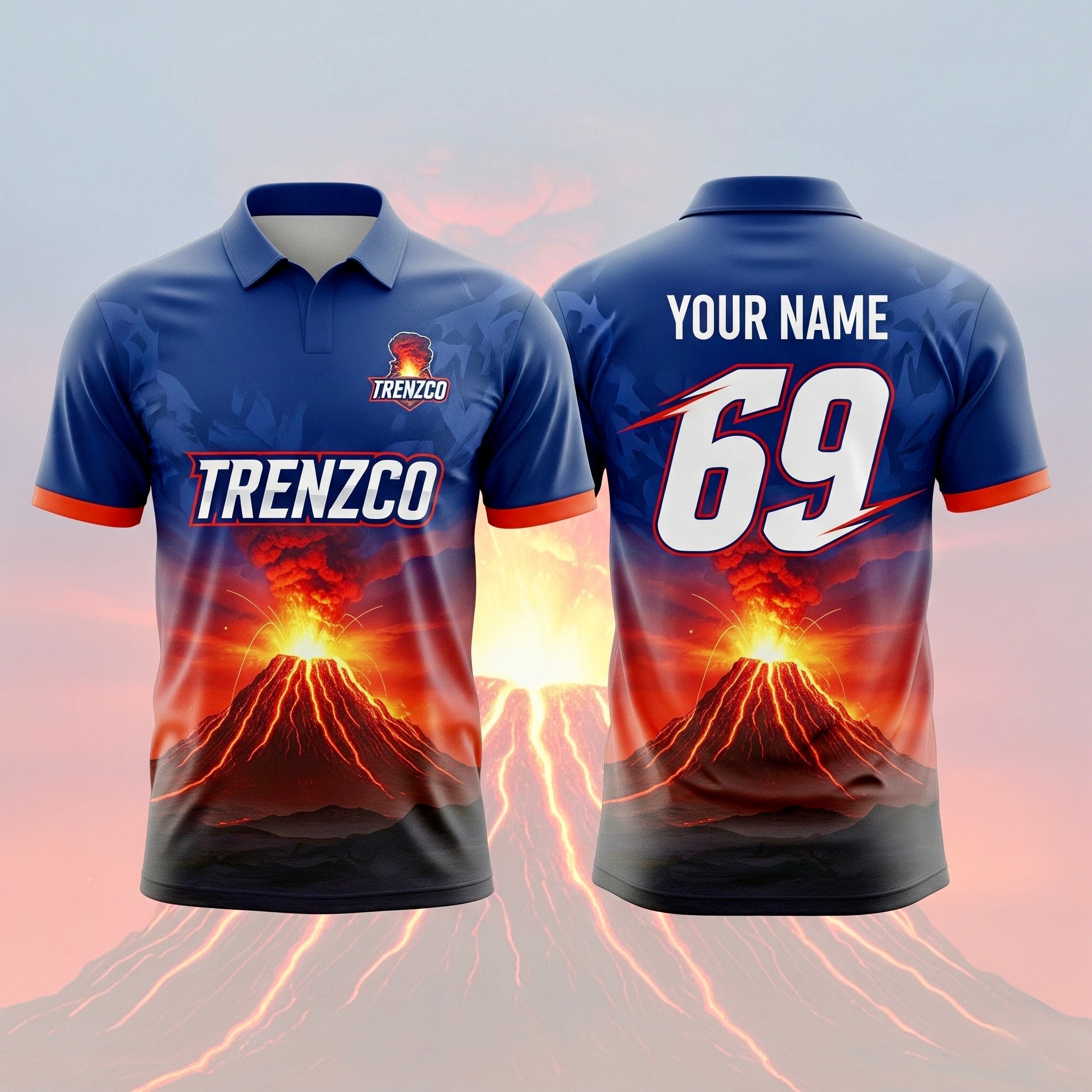 Volcano themed Cricket jersey