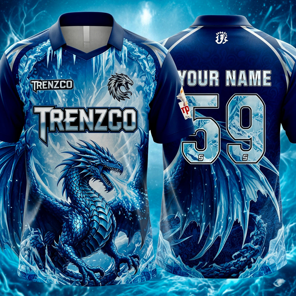 Dragon Themed blue water Cricket jersey